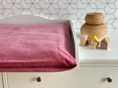 Cover for changing table mat cord wide cord pink