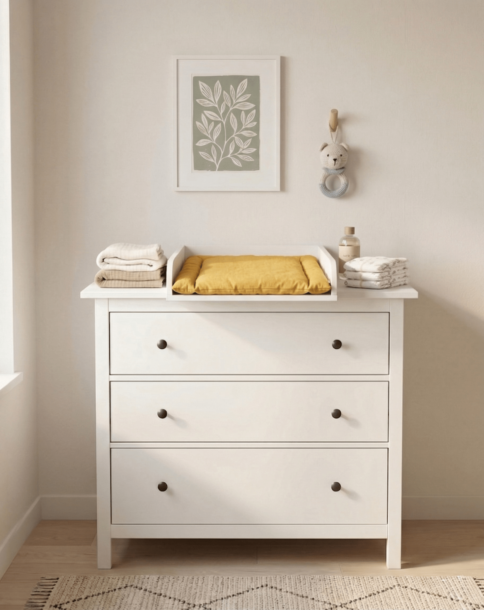 KraftKids Wickelaufsatz für 108 cm HEMNES Kommode