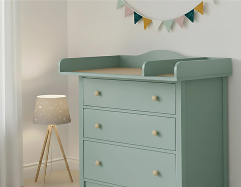 KraftKids changing top XXL pastel green extra wide 108 cm with divider compartment for 108 cm wide HEMNES