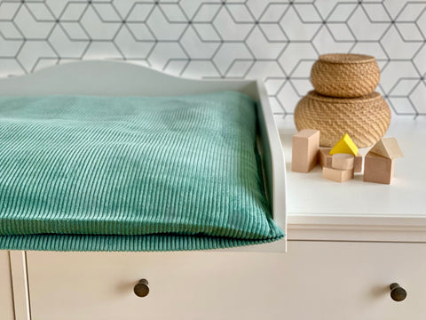 Cover for changing table mat Cord Wide Cord Mint