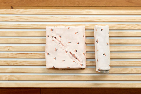 Couverture bébé pour siège bébé été mousseline cerises