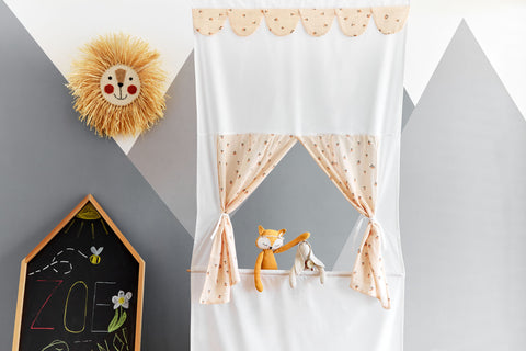Puppet theater Punch and Judy show muslin cherries including telescopic rod