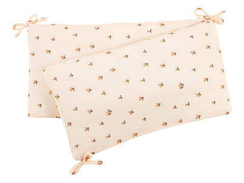 Bordure de lit mousseline cerises