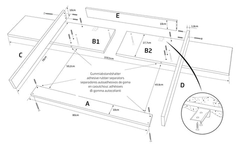Wickelaufsatz weiß passend für 160 cm breite HEMNES Kommode mit Blende gerade Ausführung