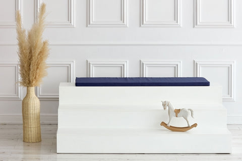 Sitzauflage für Ikea TROFAST Leinen blau dunkelblau