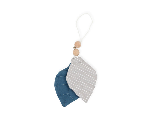 Pendant white dots on gray muslin blue
