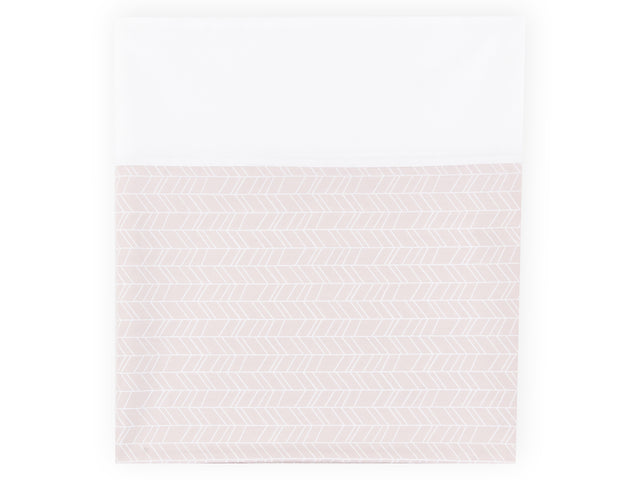 Tissu d'allaitement motif plumes blanches sur rose
