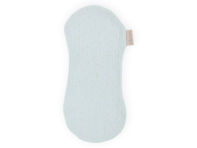Burp chiffon mousseline pois dorés sur vert