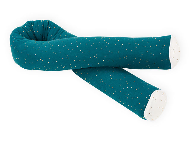 Changing table border muslin gold dots on teal