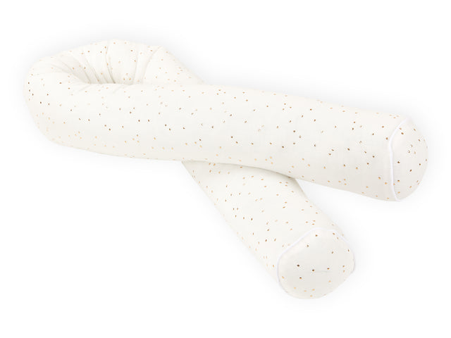 Changing table border muslin gold dots on white