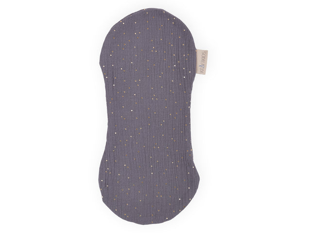 Burp cloth muslin gold dots on gray