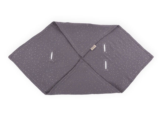 Baby blanket for baby carrier summer muslin golden dots on grey