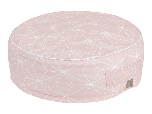 Sitzpuff weiße dünne Diamante auf Altrosa