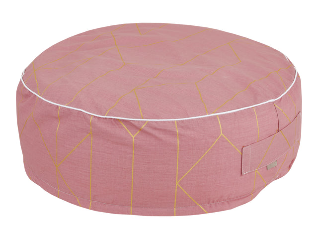 Pouf gold lines on pink