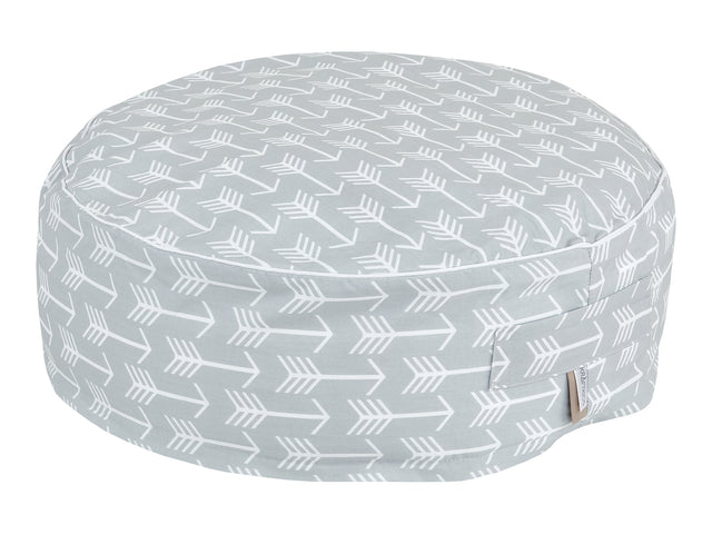 Asiento puf flechas blancas sobre gris