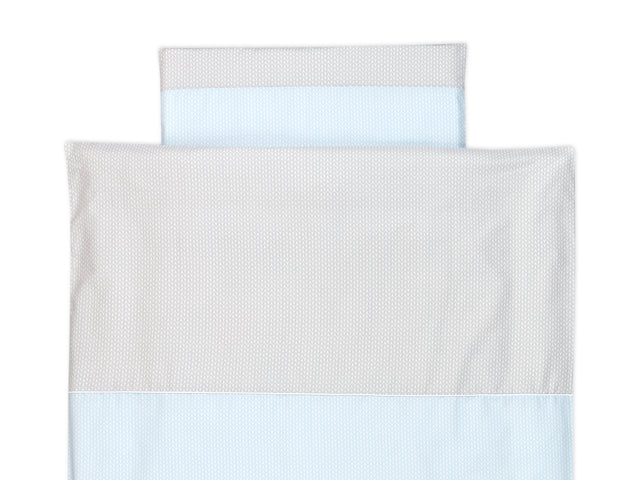 Bedding set small leaves light blue on white small leaves light gray on white