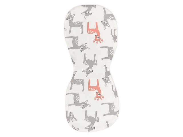 Burp cloth small fawns gray orange on white