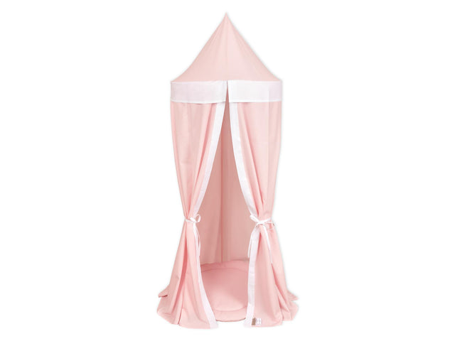 Hanging tent Uniweiss small leaves pink on white