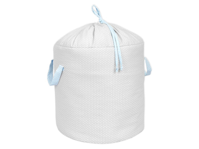 Toy basket small leaves light gray on white
