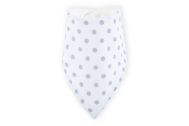 Foulard triangle pois gris sur blanc