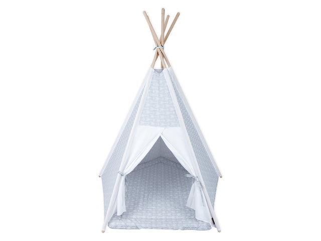 Tente de jeu tipi flèches blanches sur gris uniwhite