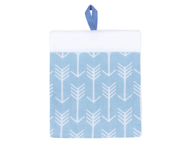 Washcloth white arrows on blue