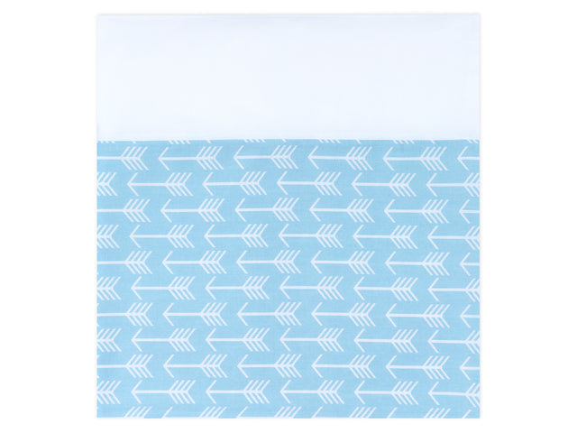 Tissu d'allaitement flèches blanches sur bleu uniwhite