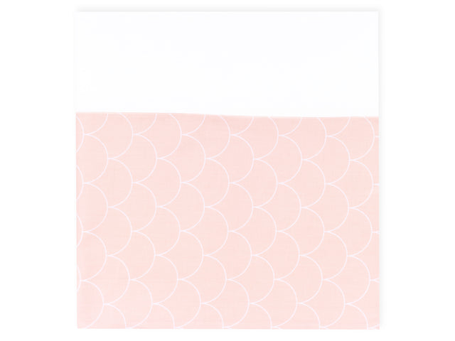 Nursing cloth plain white white semicircles on pastel pink