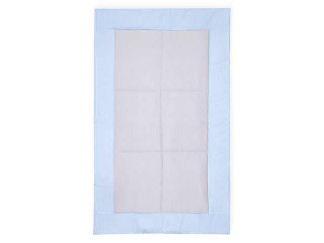 Bedspread small leaves light blue on white small leaves light gray on white