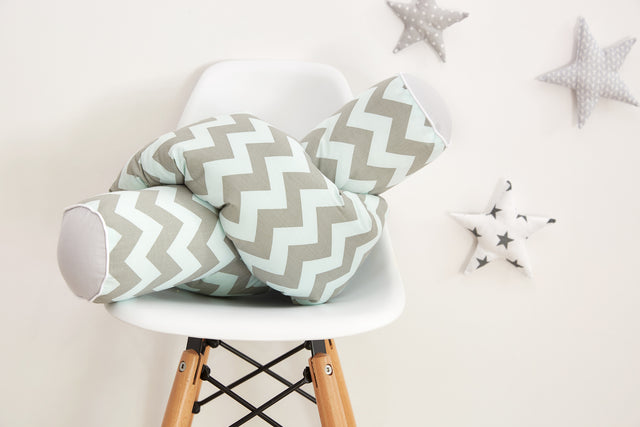Changing table border Unigrau Chevron light gray and mint
