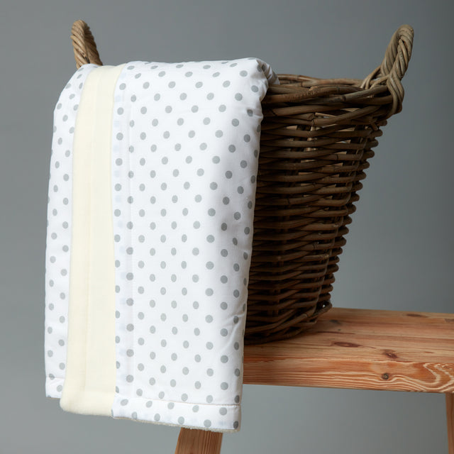 Baby blanket gray dots on white