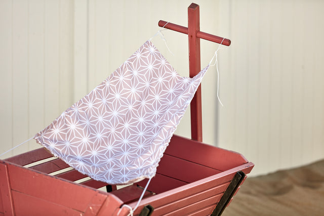 Awning white diamante on cameo pink