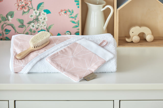 Strass fin blanc flanelle sur vieux rose