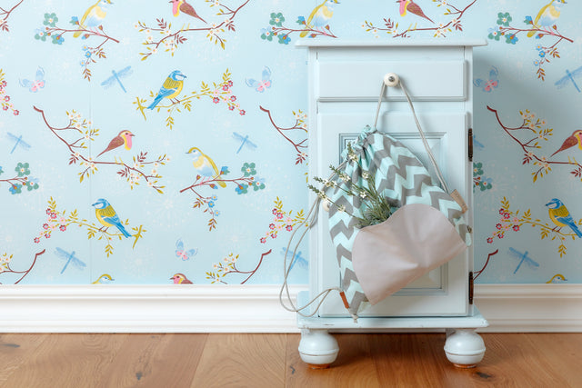 Gym bag Chevron light gray and mint