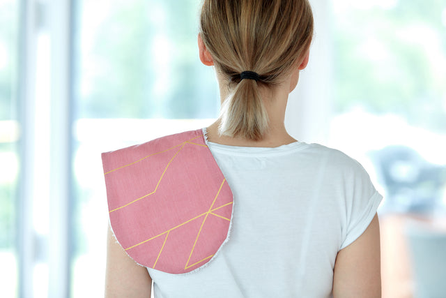 Burp cloth gold lines on pink