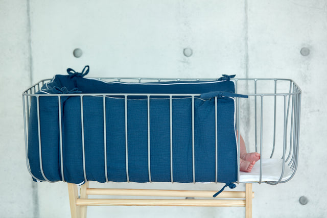 Tour de lit mousseline bleu