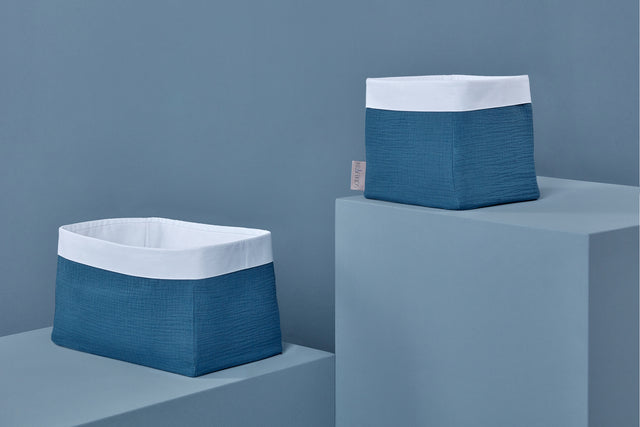 Basket muslin blue