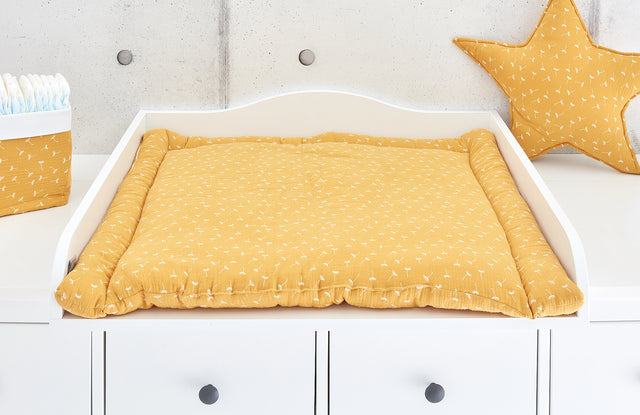 Changing pad muslin yellow dandelion
