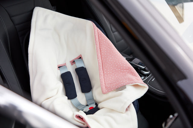 Blanket for baby carrier winter muslin pink dots