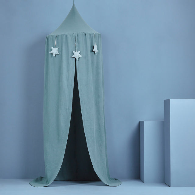 Tienda de campaña colgante muselina azul nilo