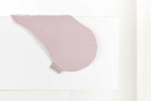Burp cloth muslin gold dots on pink