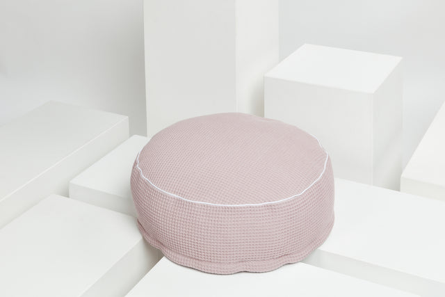 Pouf waffle piqué pink