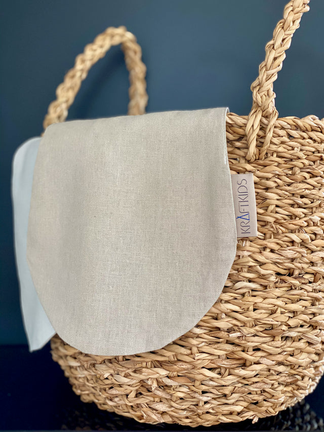 Burp Cloth Linen Natural Brown