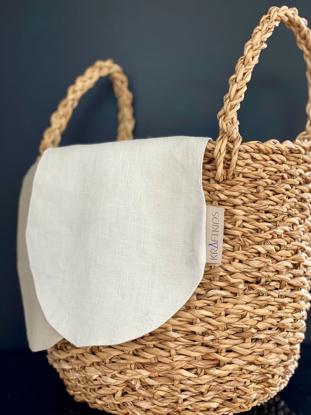 Burp cloth linen light green white