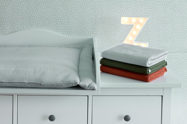 Changing mat double crepe grey