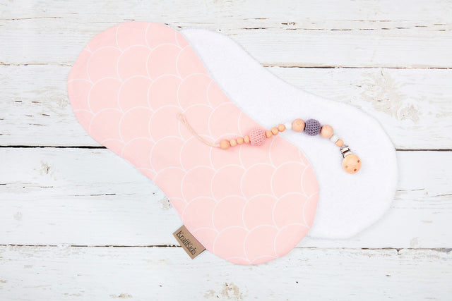 Burp Cloth White Semicircles on Pastel Pink