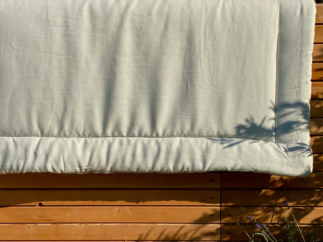 Tapis de parc lin vert clair blanc