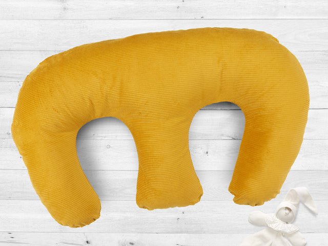 Coussin d'allaitement pour jumeaux cordon large cordon jaune moutarde