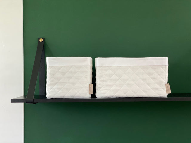 Panier mousseline matelassée blanc