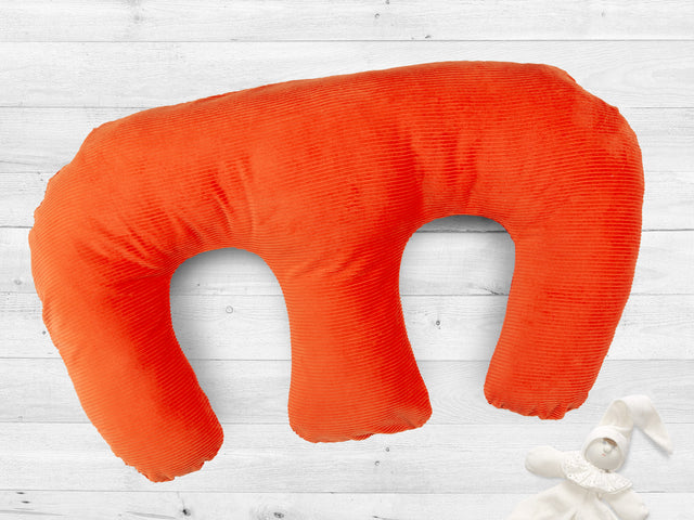 Coussin d'allaitement pour jumeaux cordon large cordon orange pur orange